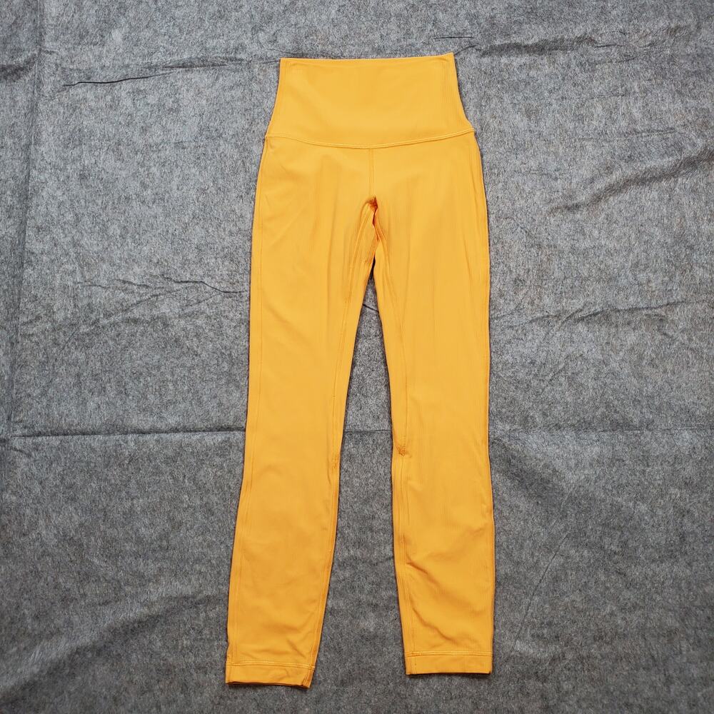 Lululemon Leggings Womens 2 Align Ribbed High Rise Pant 25" Mango Dream Yoga Run
